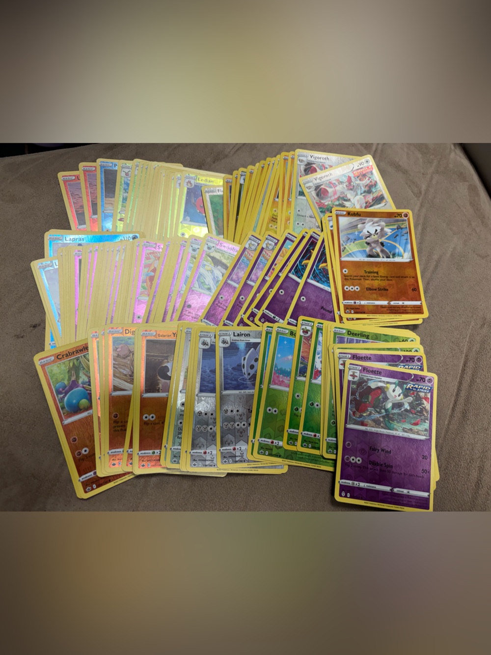 Pokémon Trading Card Lot of 100 Holographs Assorted Colors
